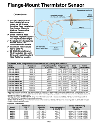 Thumbnail of document Data Sheet - ON-960 Flange Mounted Non-Linear Thermistor Probes w/Leads